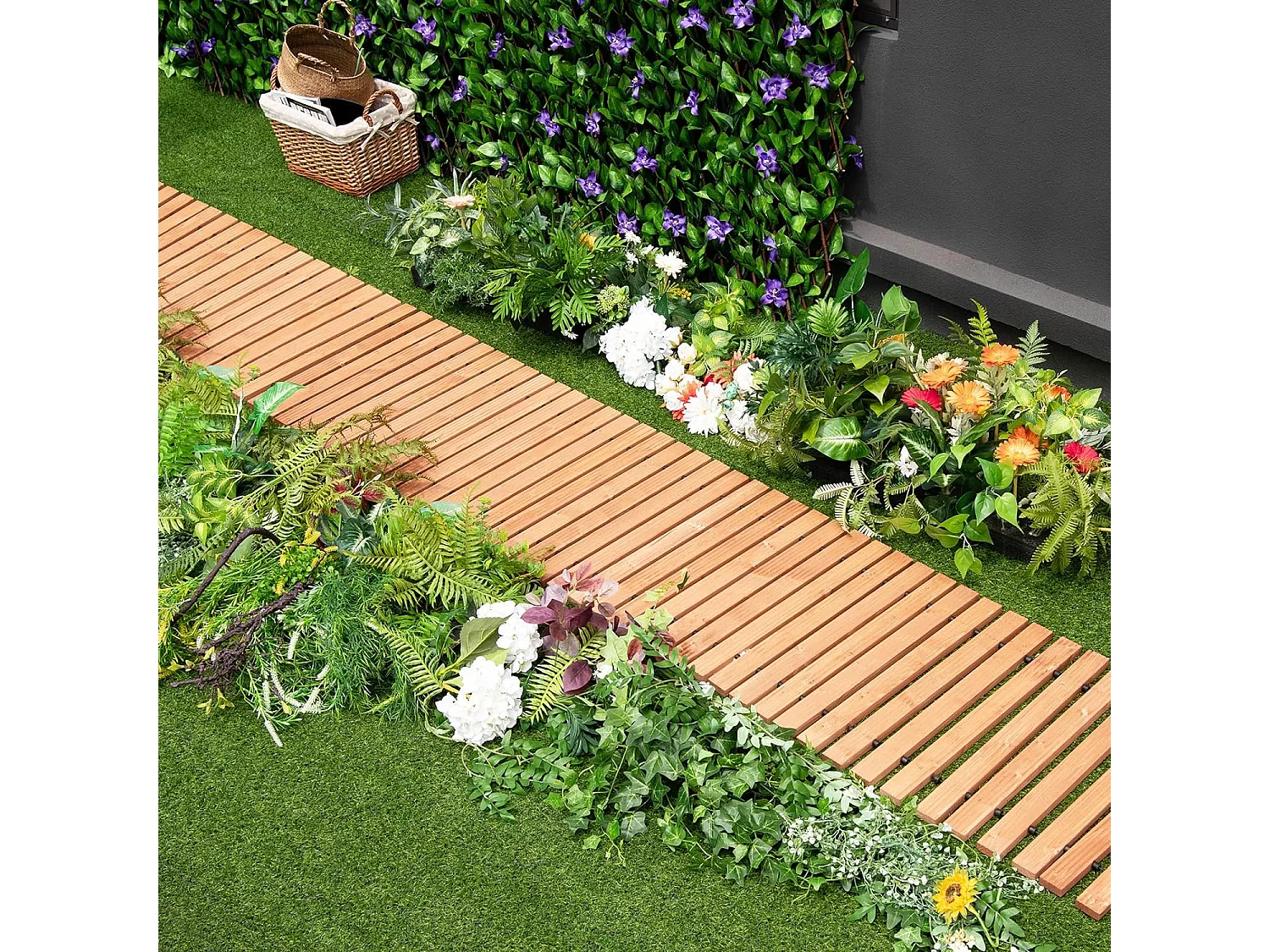 Ausrollbarer Garten-Holzweg 245 × 55 cm