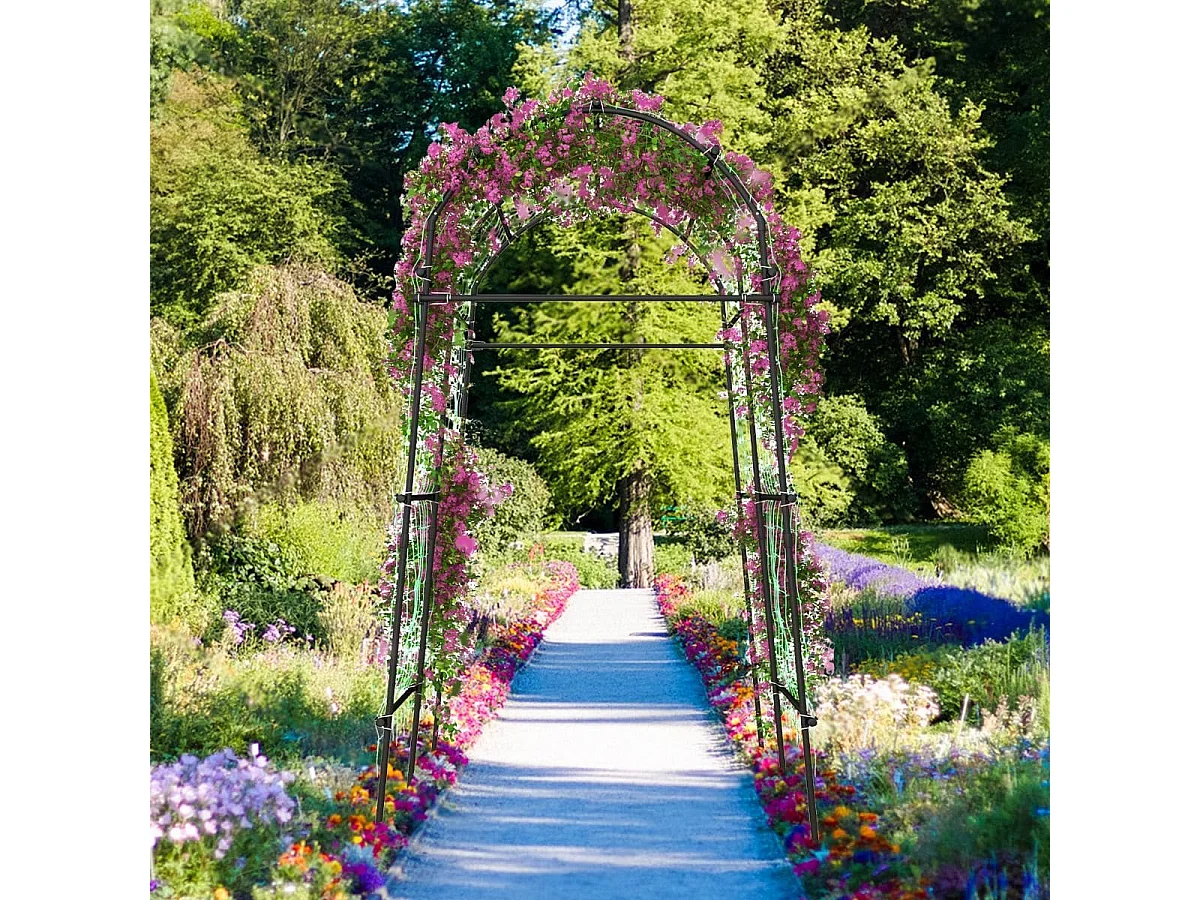 Pergola métallique pour plantes grimpantes – Pergola en forme de tunnel
