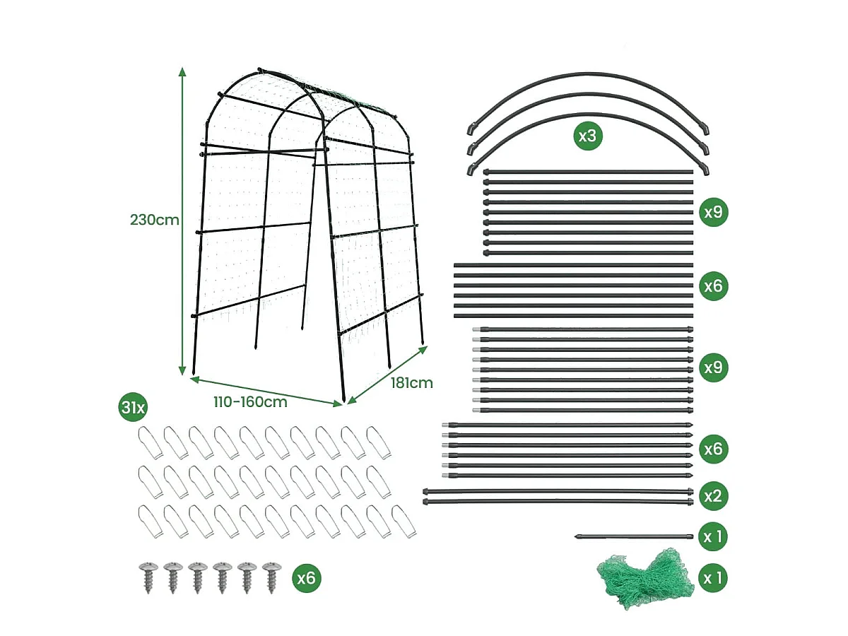 Pergola métallique pour plantes grimpantes – Pergola en forme de tunnel
