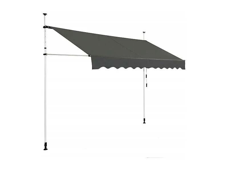 Tenda da sole telescopica e retrattile, Tenda parasole resistente ai raggi UV impermeabile 300 x 120 cm Grigio