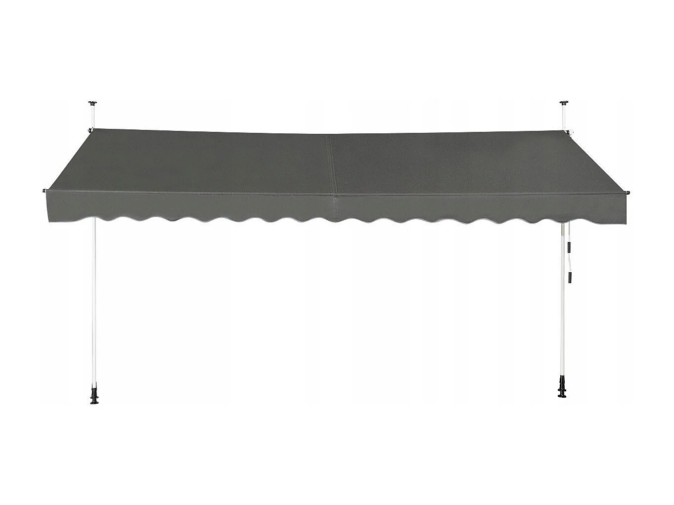 Teleskop-Markise Sonnenschutz Ausfahrbarer Baldachin Sonnenschutz UV-abweisende wasserdichte Markise 395 cm breit Grau