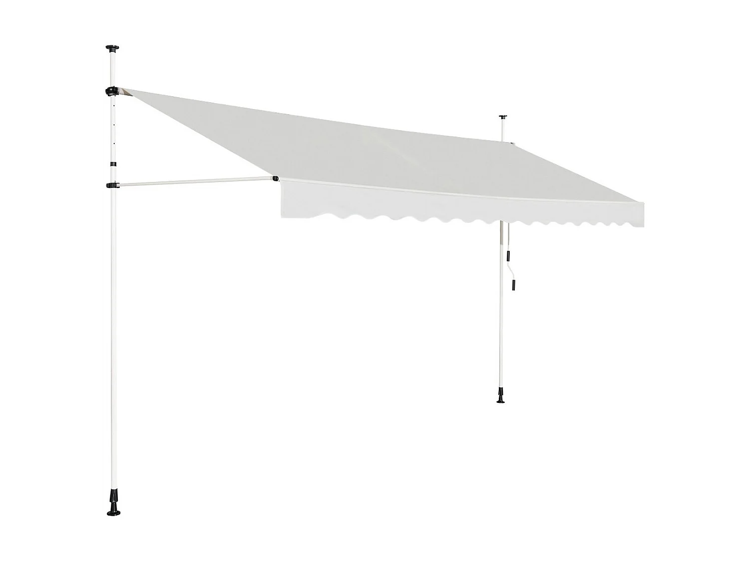 395 cm Breit Klemmmarkise ohne Bohren UV-beständige Balkonmarkise Höhenverstellbare Markise Beige