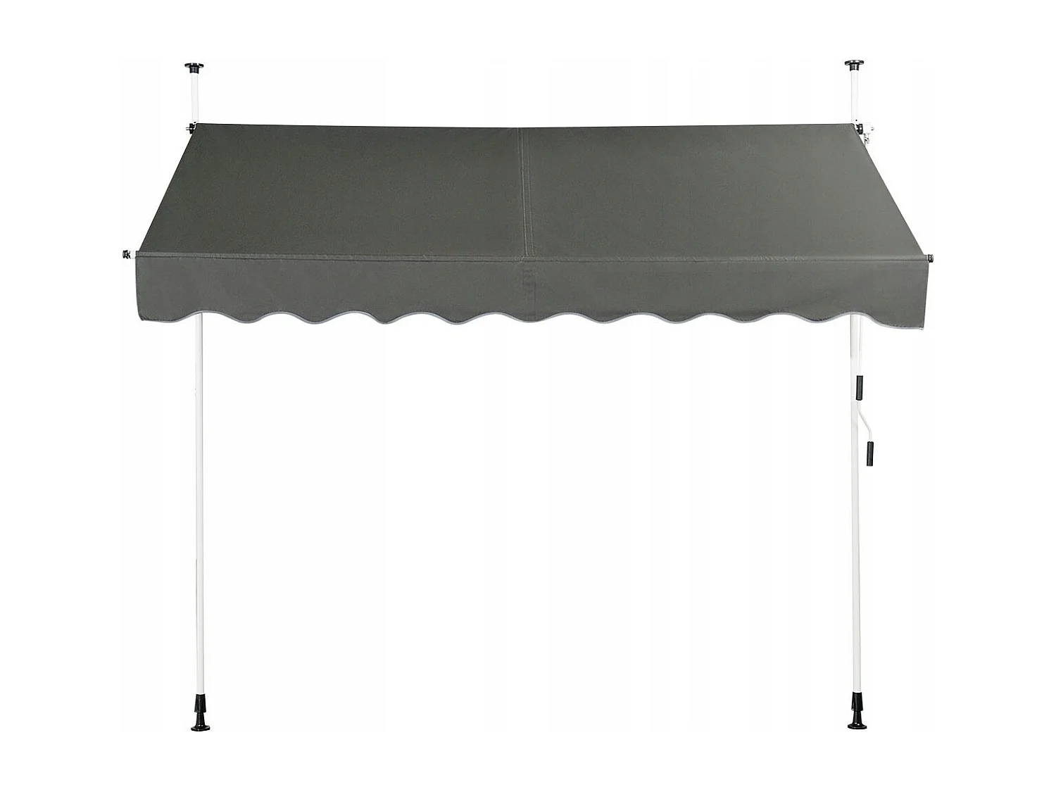 Klemmmarkise Balkonmarkise höhenverstellbar Markise mit Handkurbel Sonnenschutz  250 x 120 cm Grau