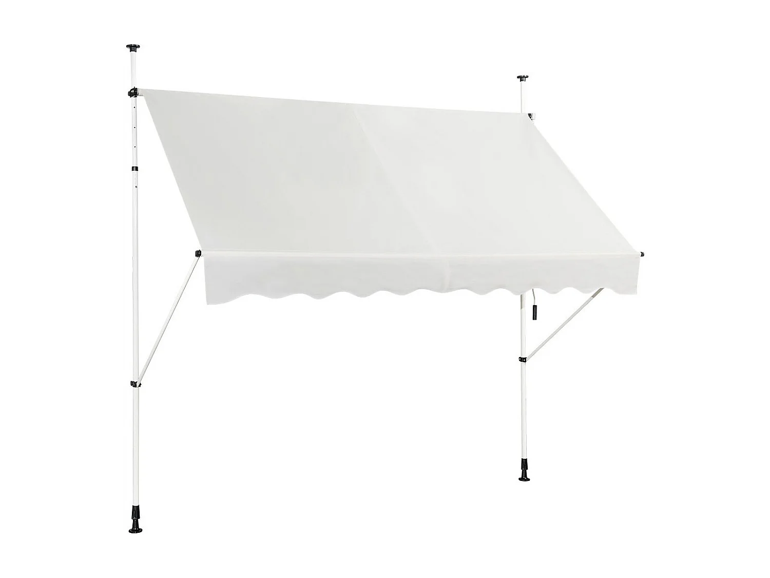 Ausfahrbarer Baldachin Sonnenschutz mit manueller Kurbel höhenverstellbar 250 x 120 cm Beige