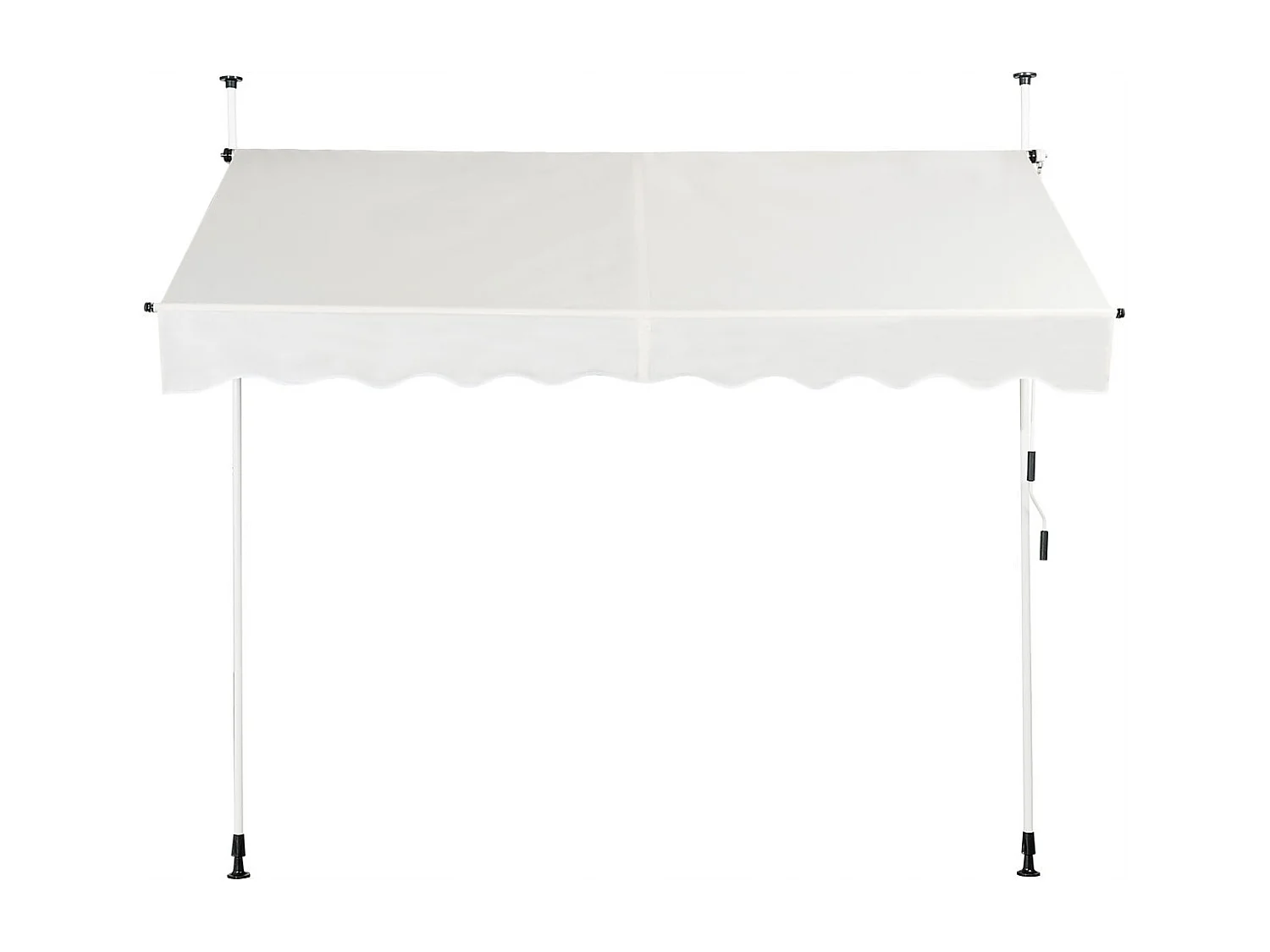 Ausfahrbarer Baldachin Sonnenschutz mit manueller Kurbel höhenverstellbar 250 x 120 cm Beige
