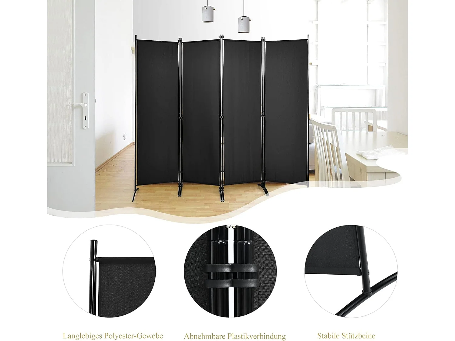 4-teiliger Raumteiler