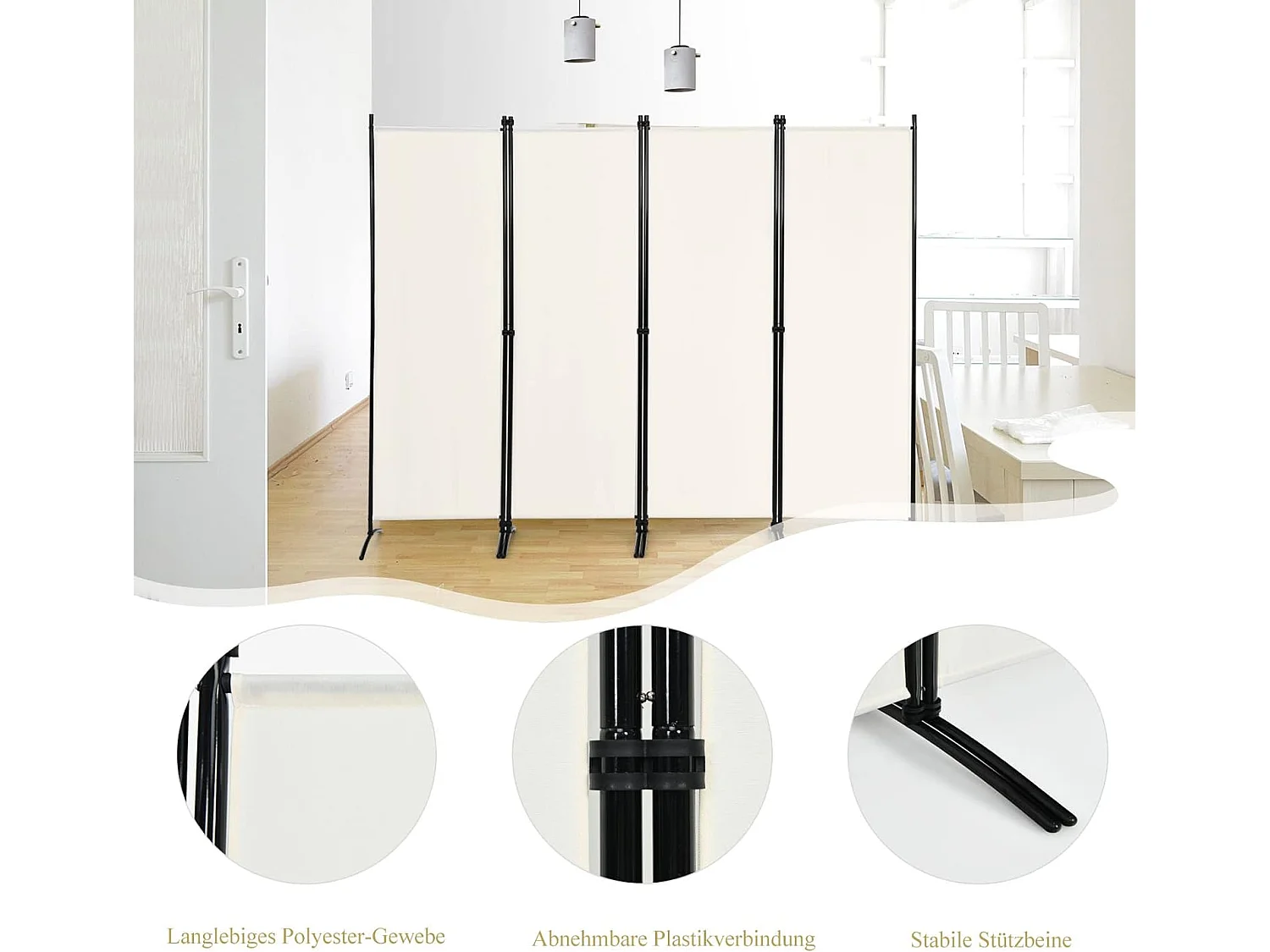 4-teiliger Raumteiler