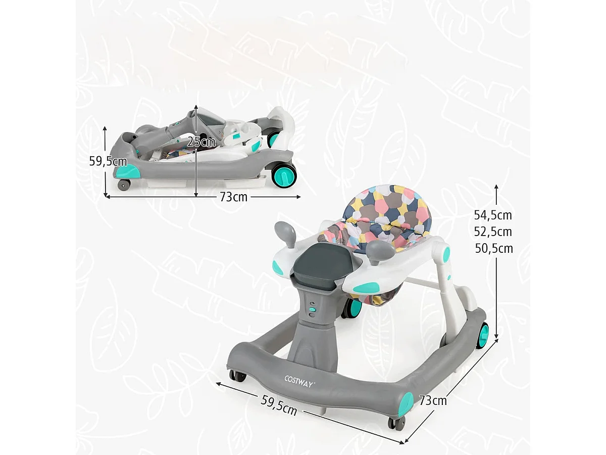 2 in 1 Lauflernwagen Klappbarer Lauflernwage Grau
