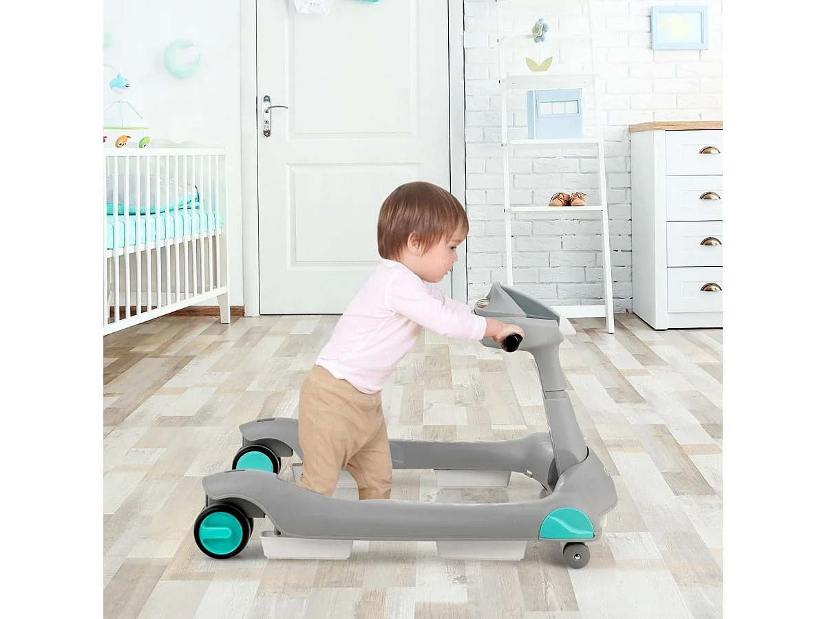 2 in 1 Lauflernwagen Klappbarer Lauflernwage Grau