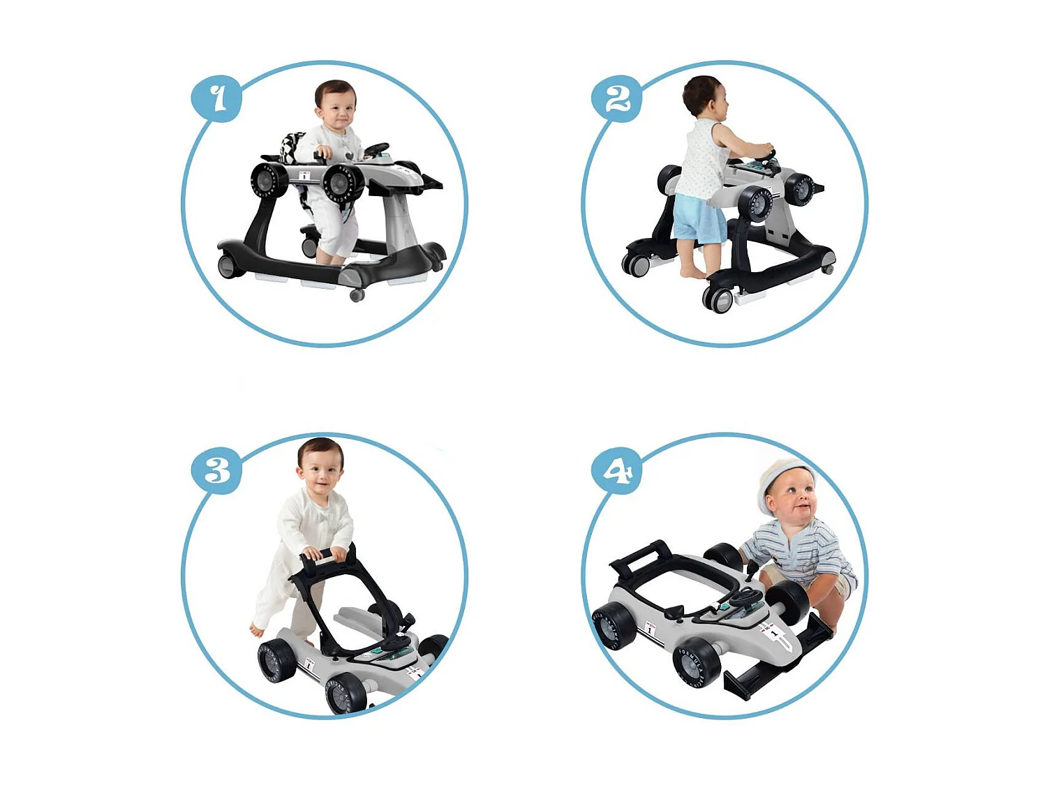 4-in-1-Lauflernhilfe mit verstellbarer Höhe für Kleinkinder