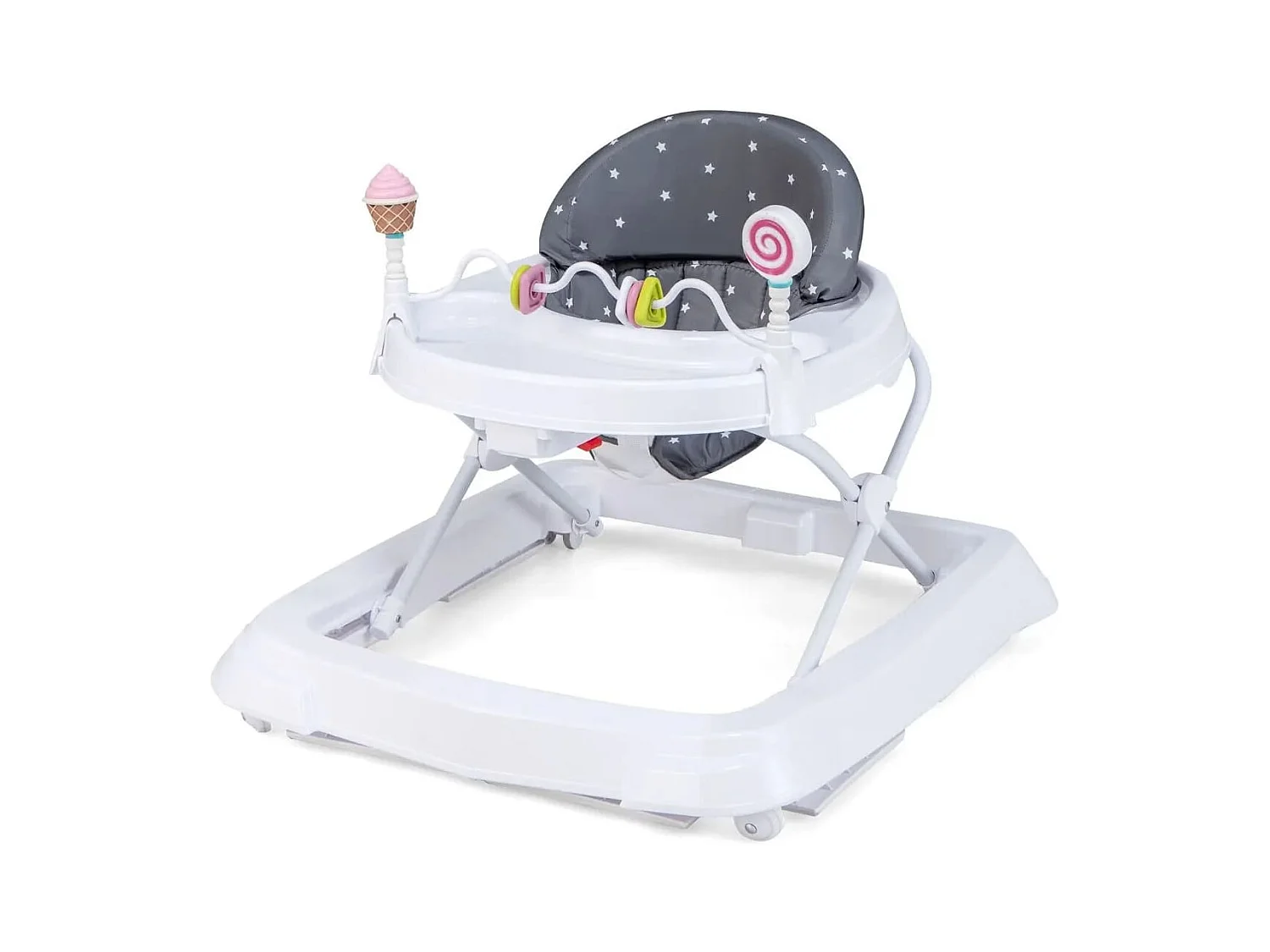 Trotteur Bébé Evolutif avec 3 Hauteur Réglable Charge 13,5kg Gris