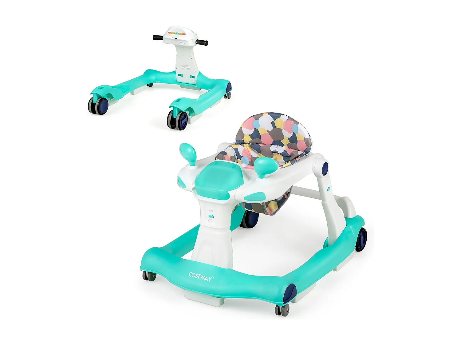 2-in-1 Lauflernhilfe klappbar, Baby Walker höhenverstellbar, Gehfrei, Laufhilfe mit Anti-Kollision & Anti-Rutsch, Lauflernwagen, für 6-18 Monate, bis 15kg belastbar