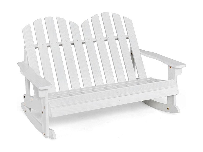 Fauteuil à Bascule Rembourré Avec Coussin Lombaire, Poche Latérale, Inclinable, Structure En Bois Aspect Lin Ideal Pour Salon Ou Chambre 98994337