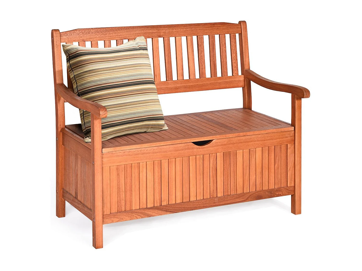 Holz Gartenbank mit Stauraum für 2-Sitzer bis 360kg Belastbar Holzbank Balkonbank Sitzbank