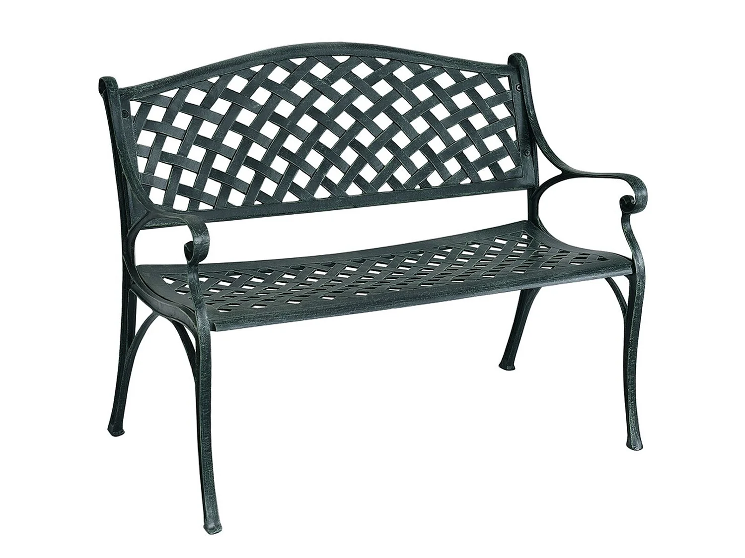 Panchina da giardino in alluminio 103 x 55 x 78/82 cm
