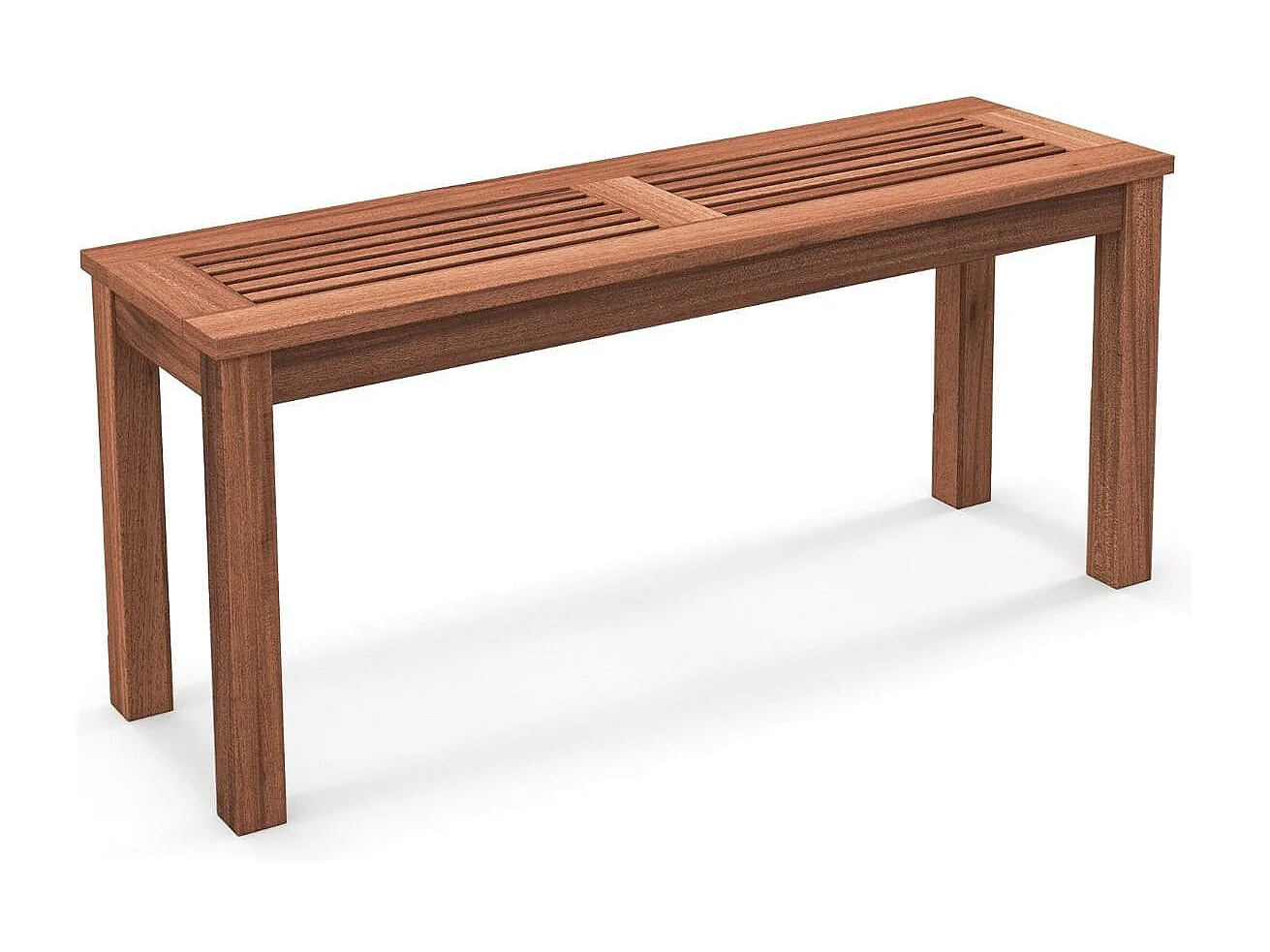 2-Sitzer Gartenbank ohne Rückenlehne Wetterfeste Sitzbank Holzbank 100 x 30,5 x 47 cm