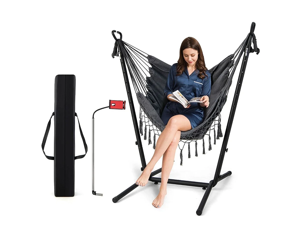 Fauteuil suspendu de type hamac avec coussin Chaise de jardin suspendue