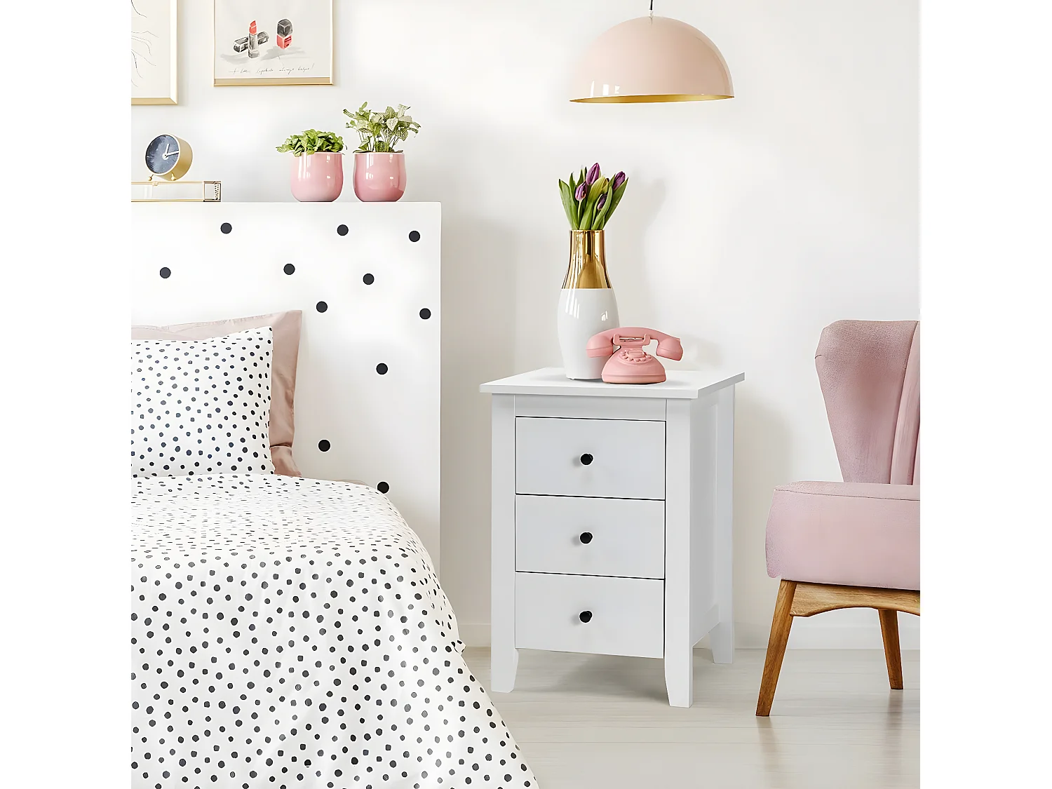 Nachttisch mit 3 Schubladen