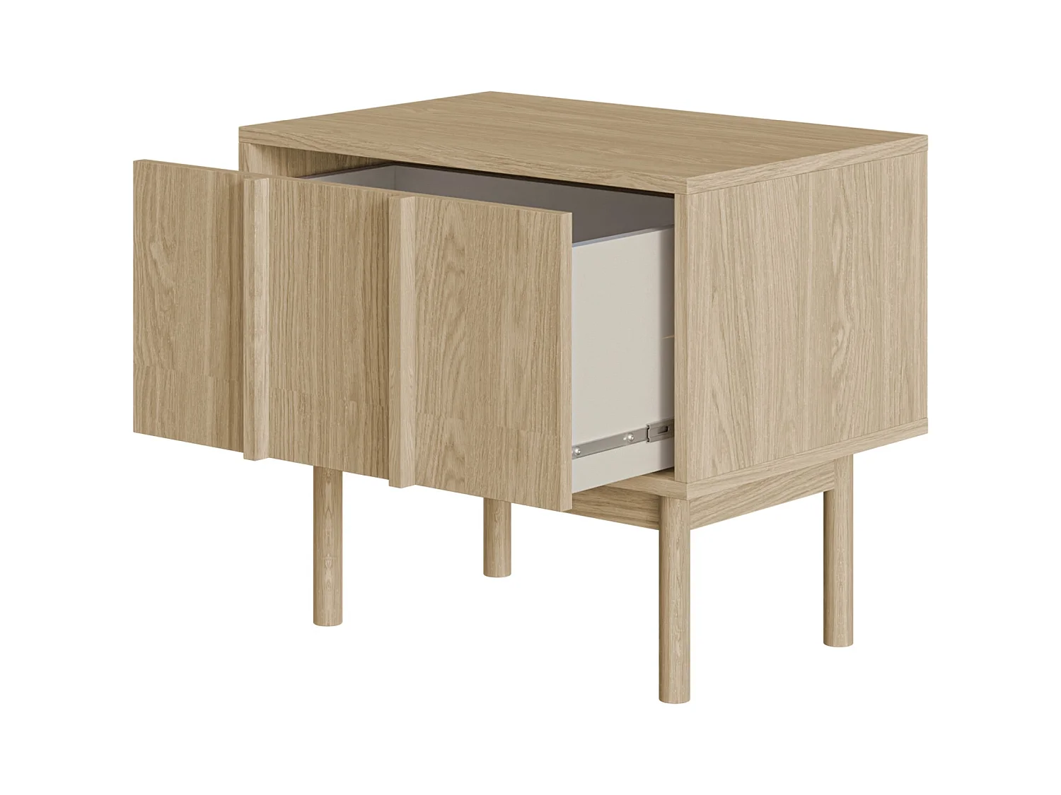 Table de chevet - avec tiroir - couleur de bois chêne huilé - NEKSTO