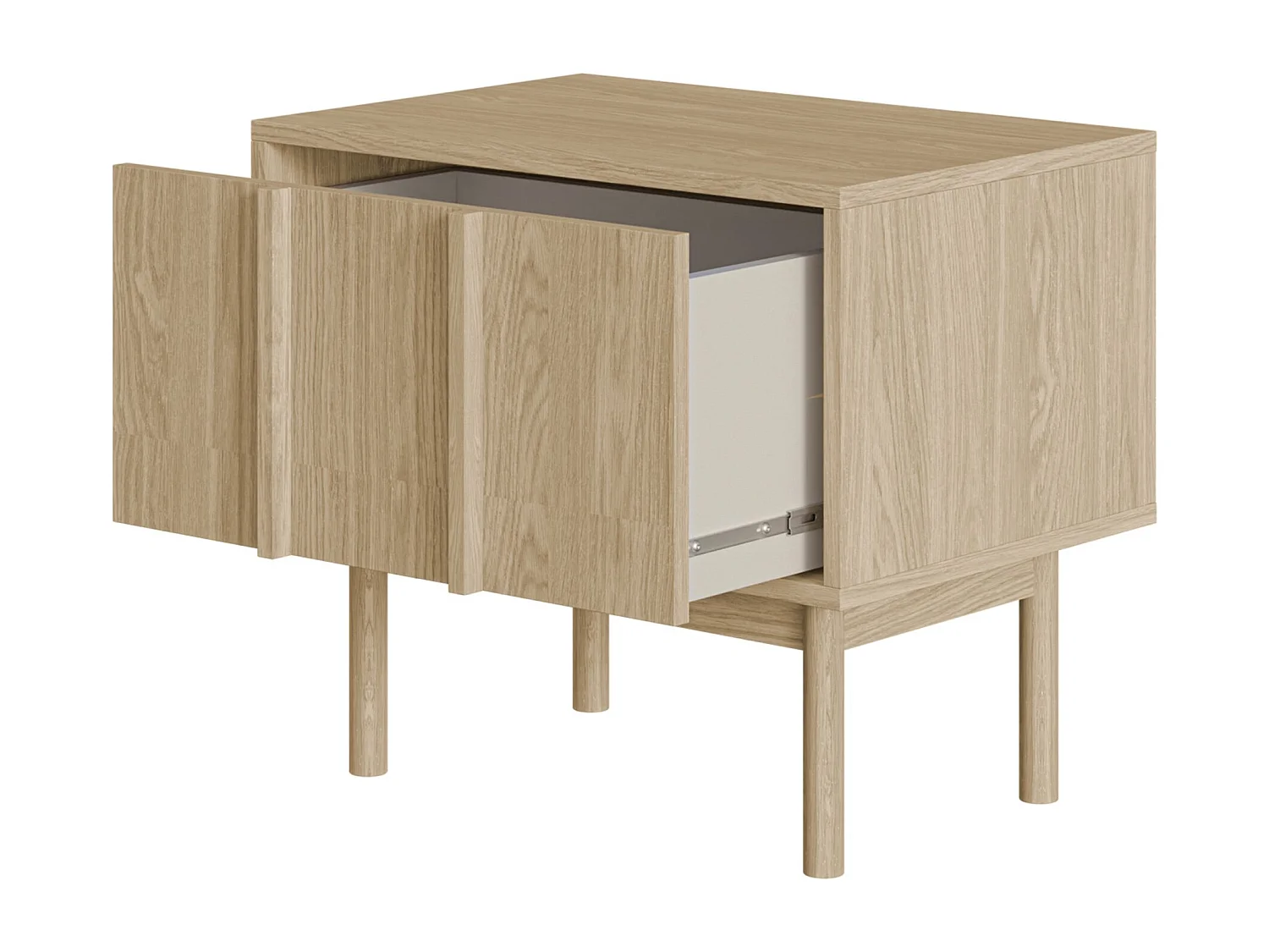 Table de chevet - avec tiroir - couleur de bois chêne huilé - NEKSTO