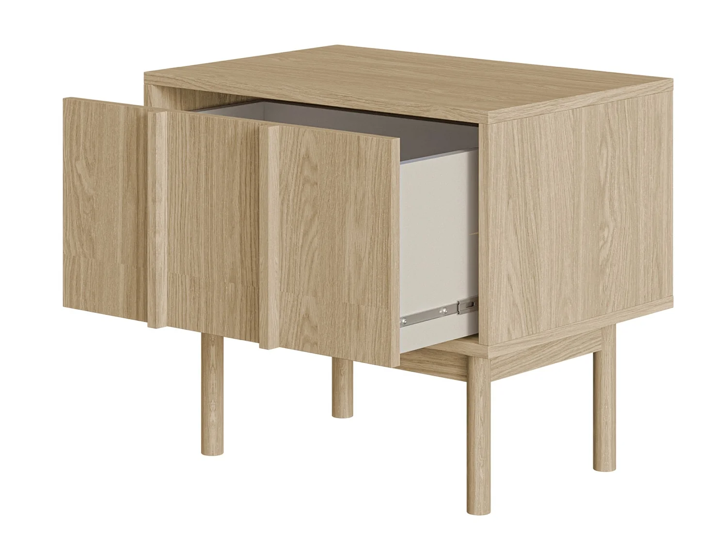 Table de chevet - avec tiroir - couleur de bois chêne huilé - NEKSTO