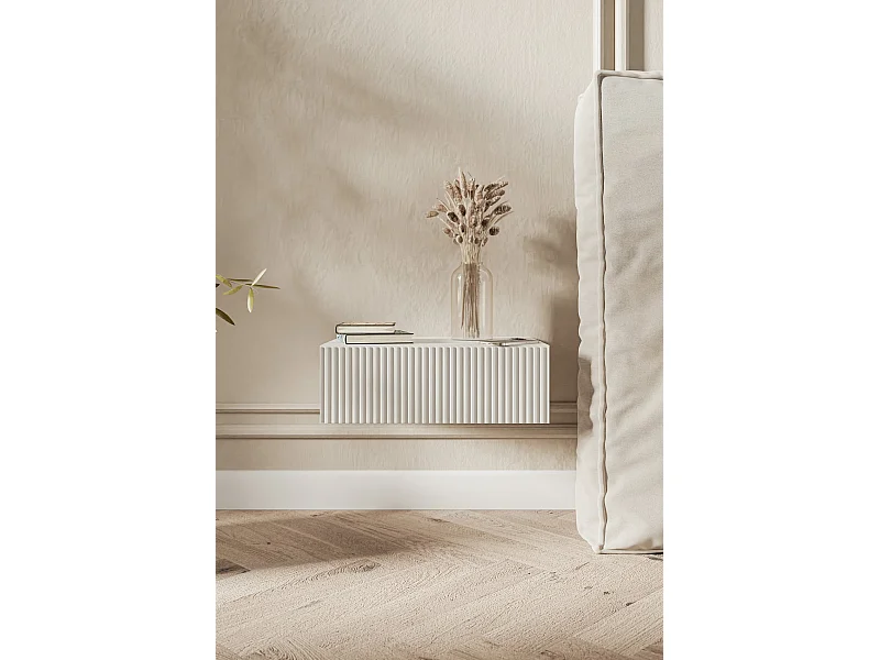 Comodino - 50 cm - sospeso - bianco - VELDIO