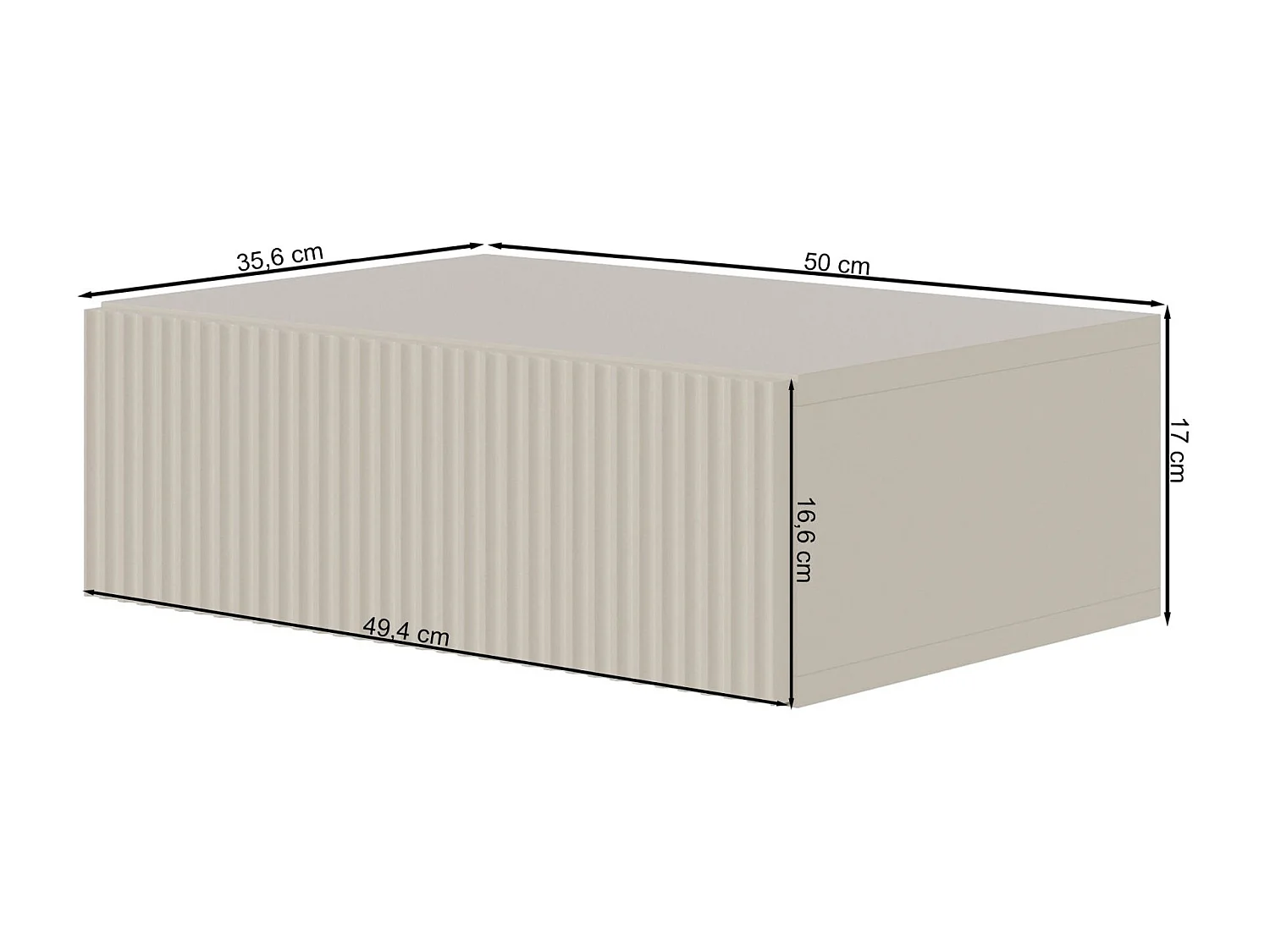 Hangend nachtkastje - 50 cm - wit - VELDIO