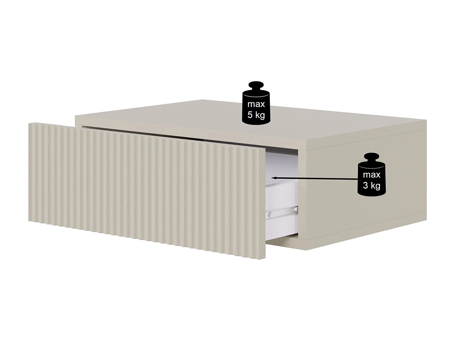 Hangend nachtkastje - 50 cm - wit - VELDIO