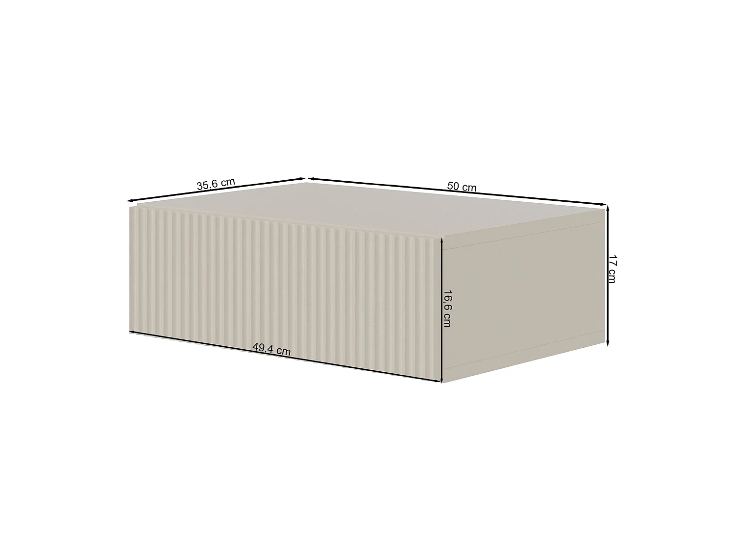 Table de chevet suspendue - 50 cm - blanc - VELDIO
