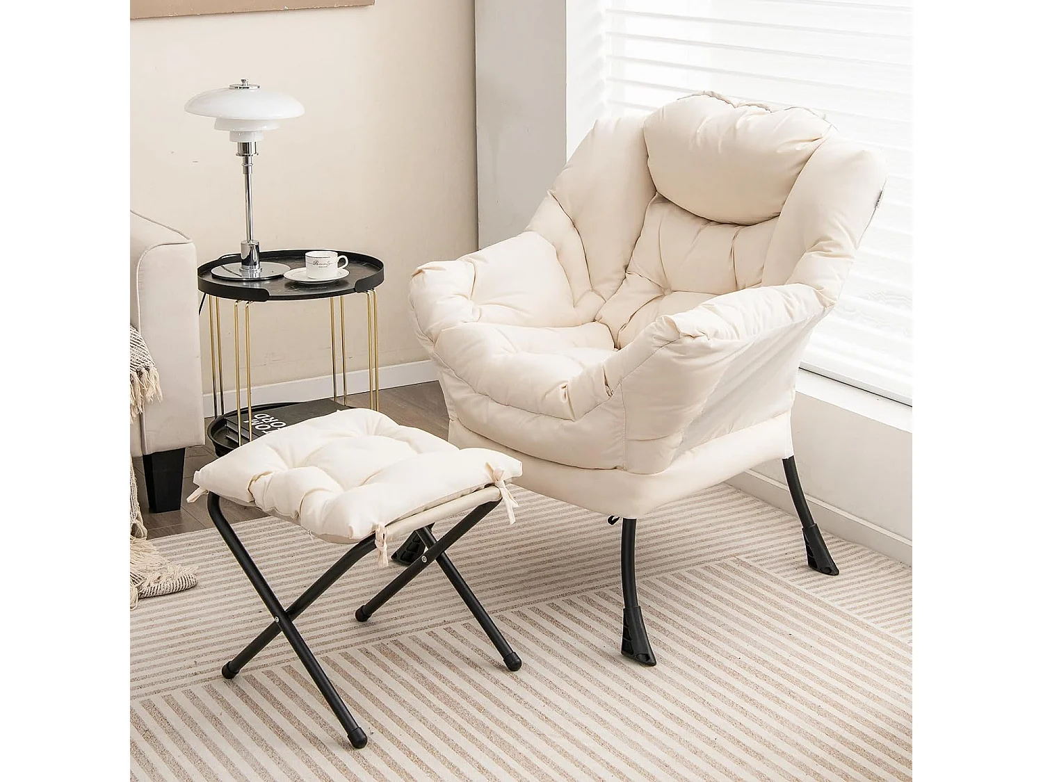 Relaxsessel mit Fußstütze ZB32331 - Beige, Zero Gravity System, Ergonomischer Komfort
