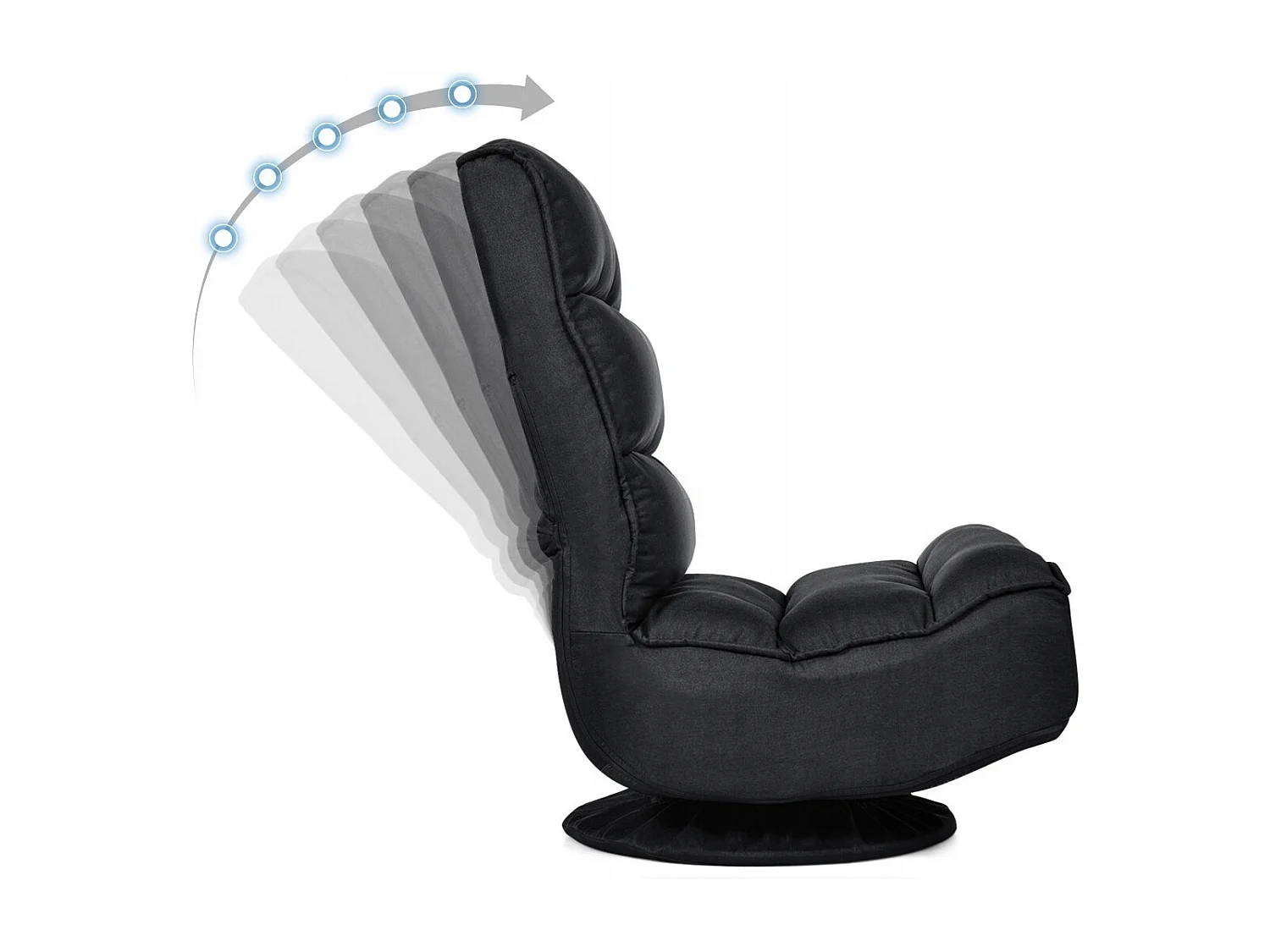 Relaxsessel verstellbar Klappsessel drehbar Bodenstuhl Sofastuhl Bodenkissen Schwarz