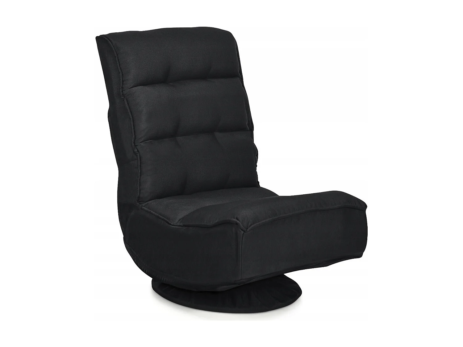 Chaise Relax Pliable et Réglable en 5 Positions Pivotant 360 Degrés Rembourrée Confortable Noir