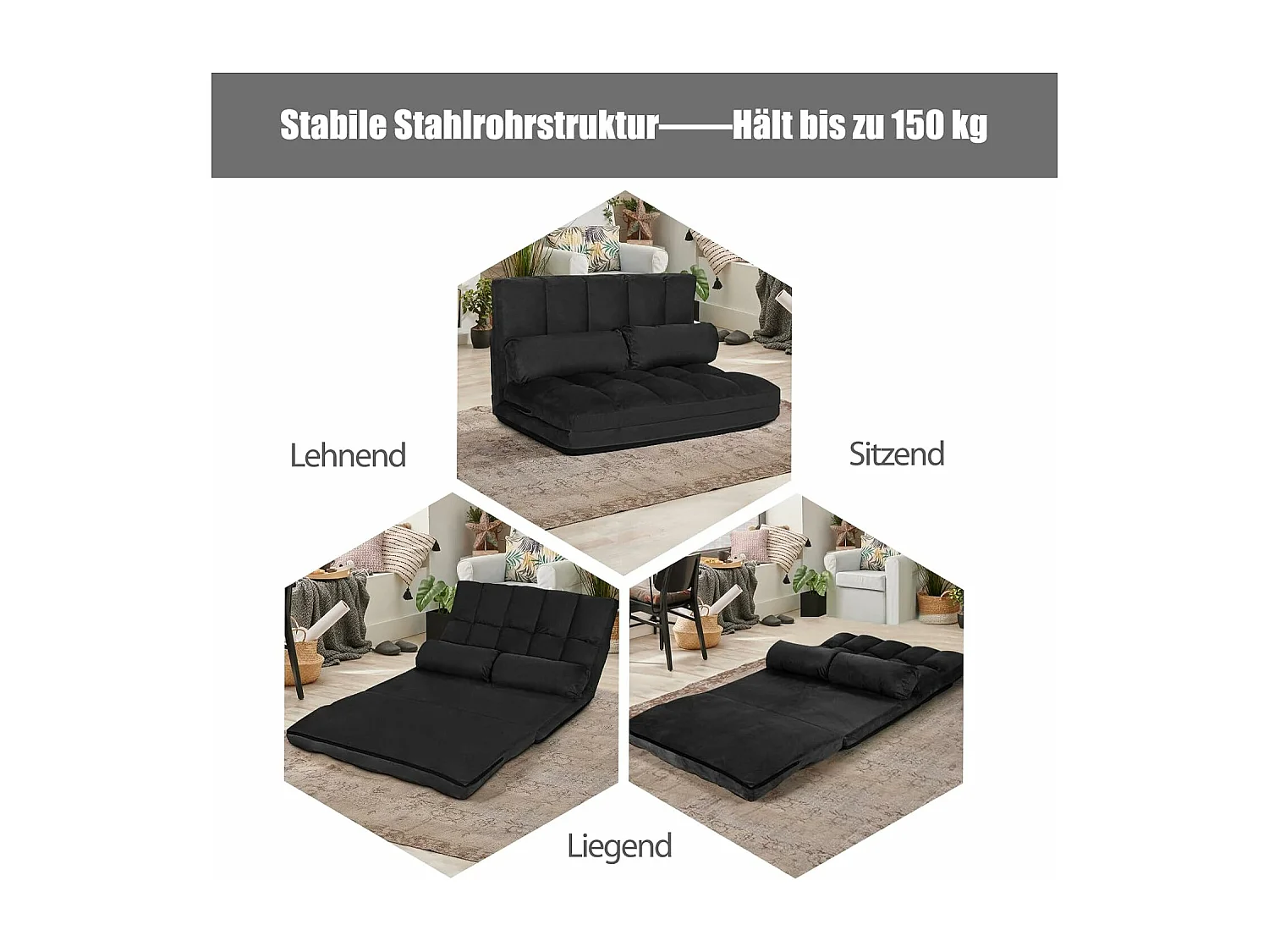 Schlafsofa mit 2 Kissen