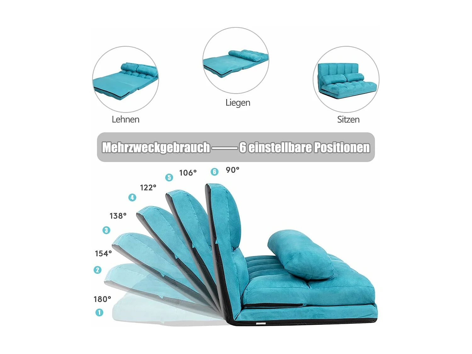 Schlafsofa mit 2 Kissen