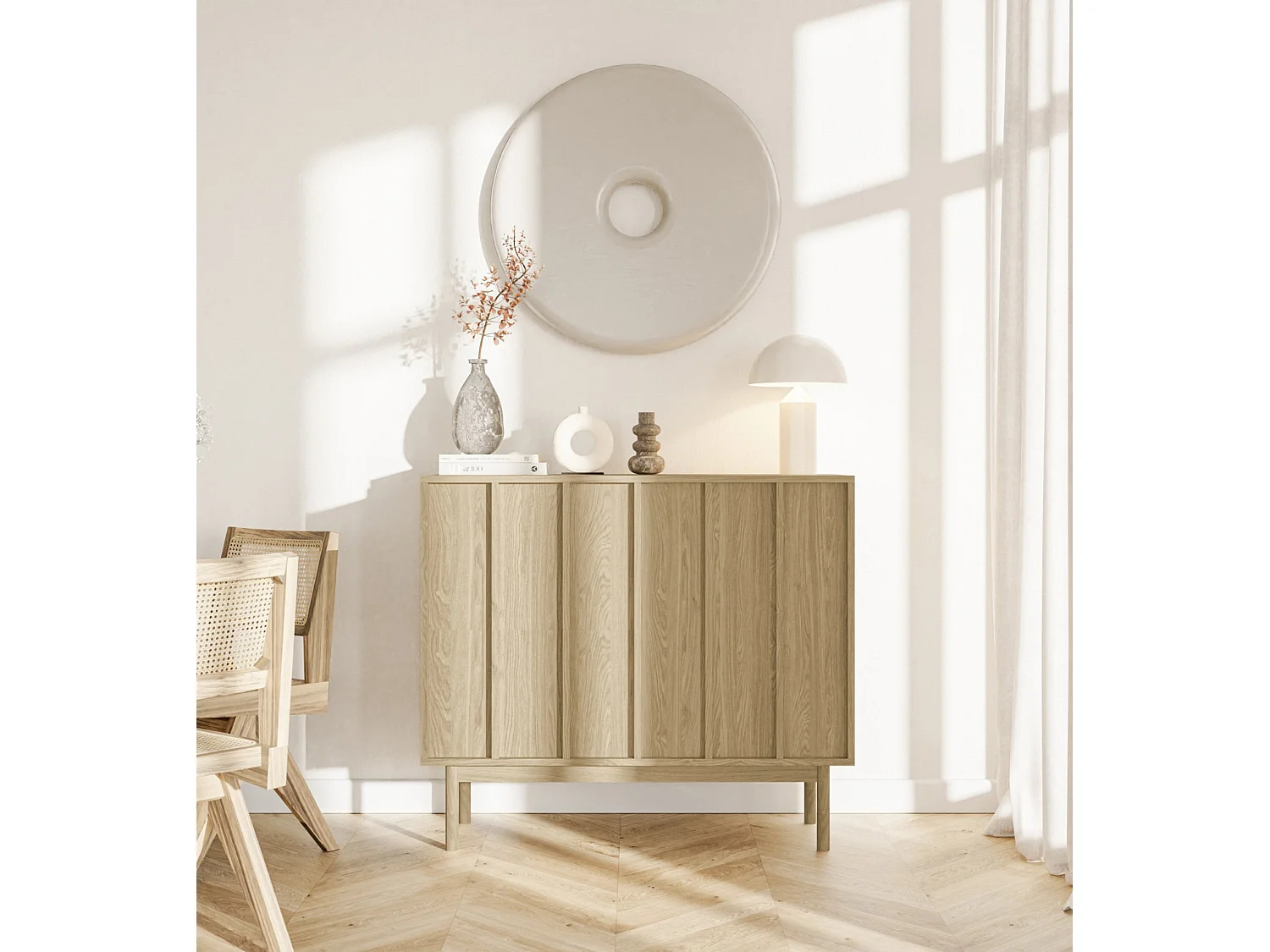 Sideboard 2-türig - Eichenholzoptik - 100 cm - NEKSTO