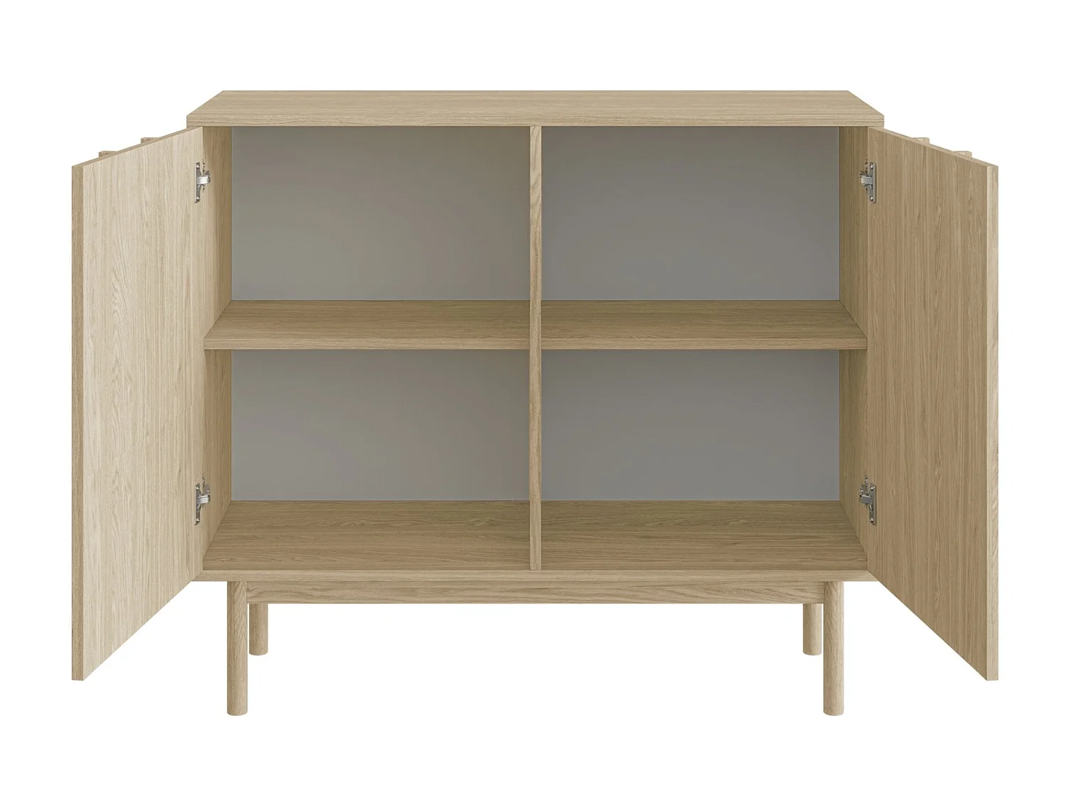 Commode à deux portes - 100 cm - couleur de bois chêne huilé - NEKSTO