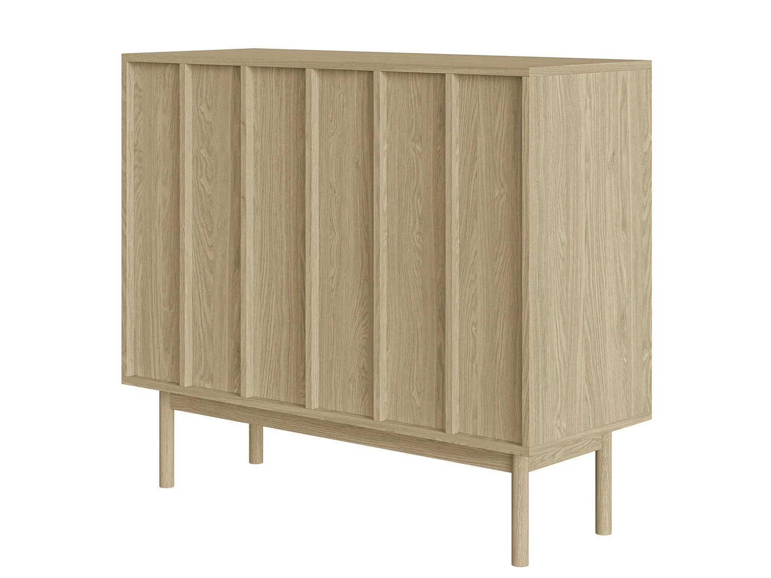 Commode à deux portes - 100 cm - couleur de bois chêne huilé - NEKSTO