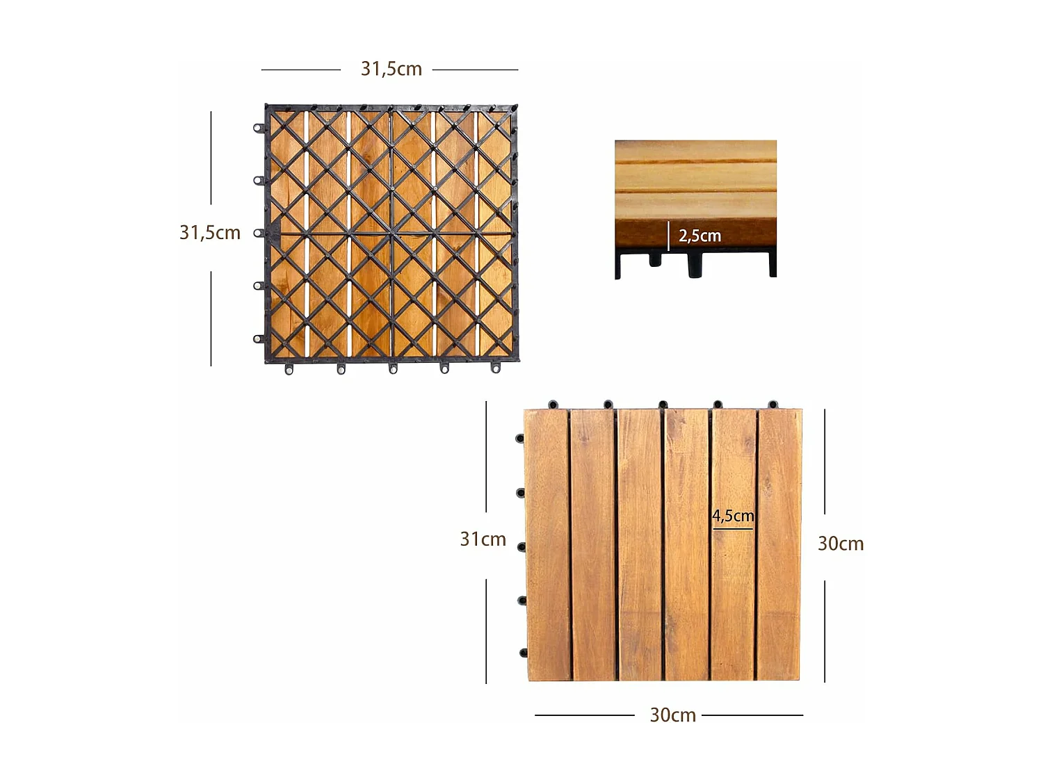 Holzfliesen (27 Pcs)