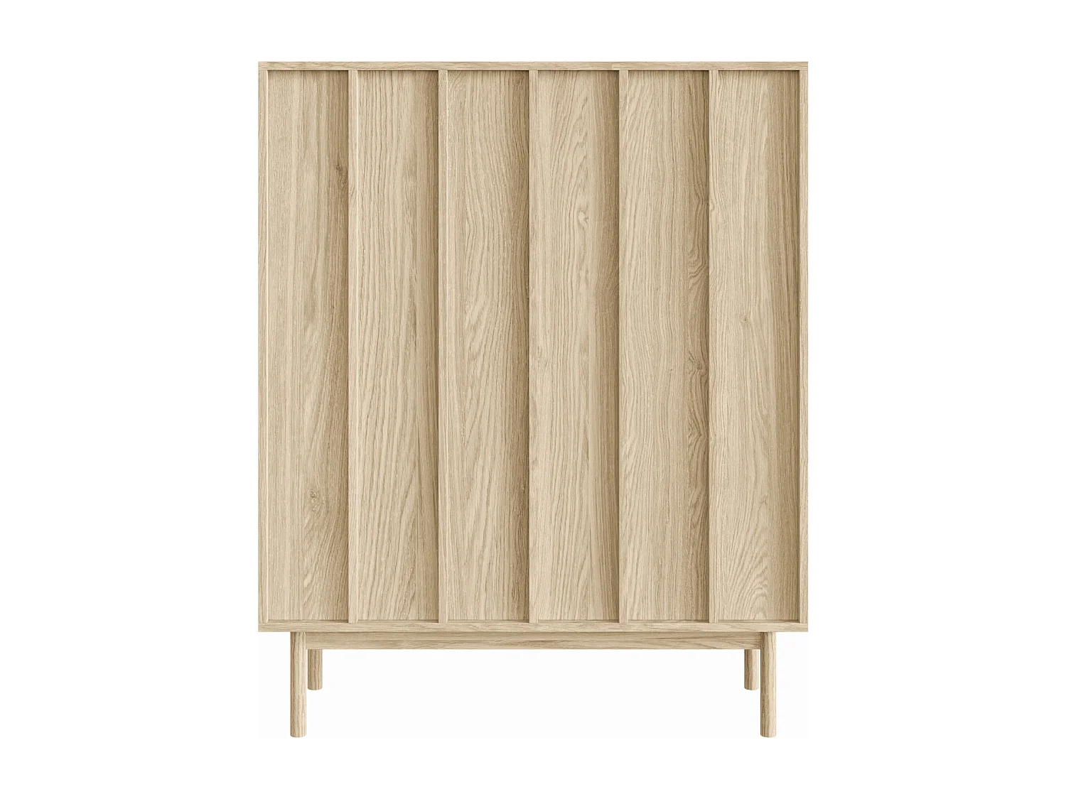 Commode haute à deux portes - 100 cm - couleur de bois chêne huilé - NEKSTO