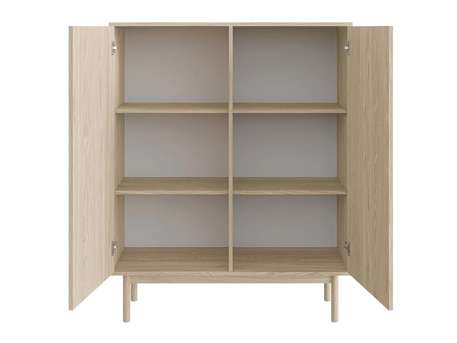 Commode haute à deux portes - 100 cm - couleur de bois chêne huilé - NEKSTO