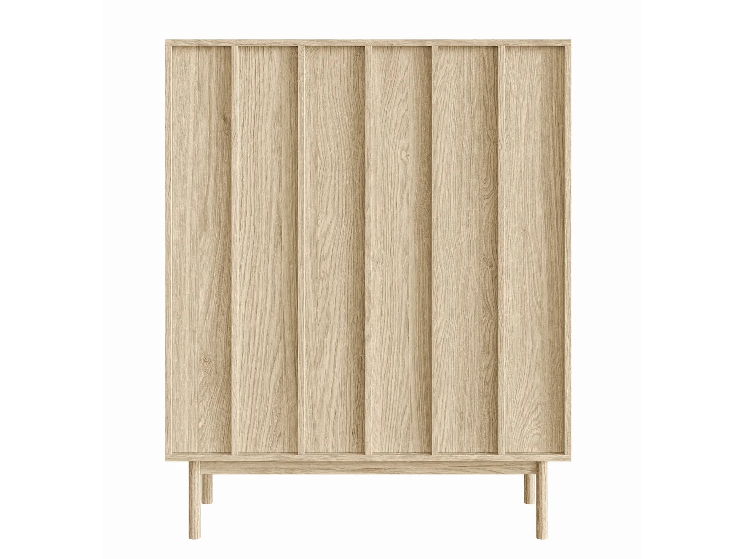 Commode haute à deux portes - 100 cm - couleur de bois chêne huilé - NEKSTO