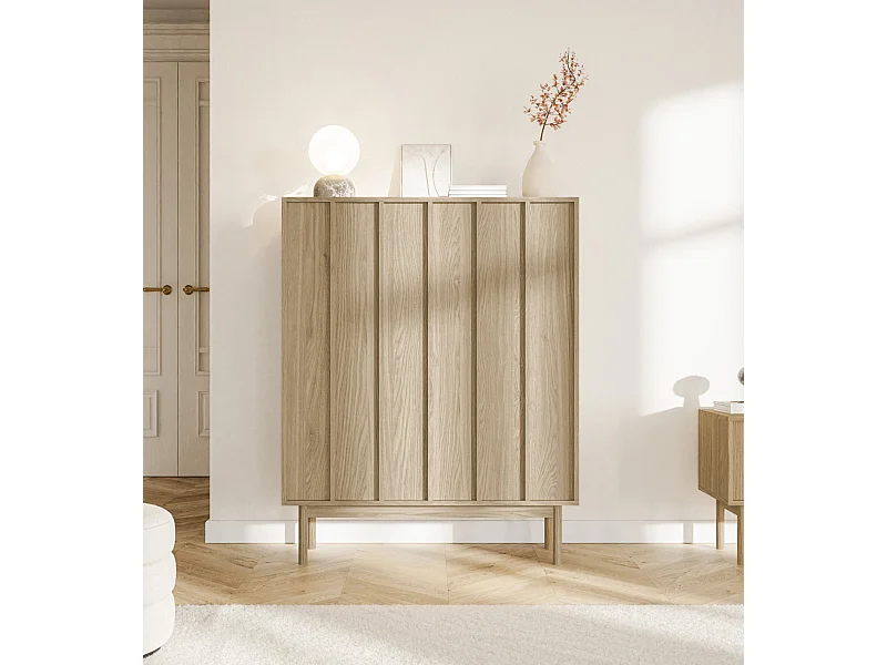 Highboard 2-türig - Eichenholzoptik - 100 cm - NEKSTO