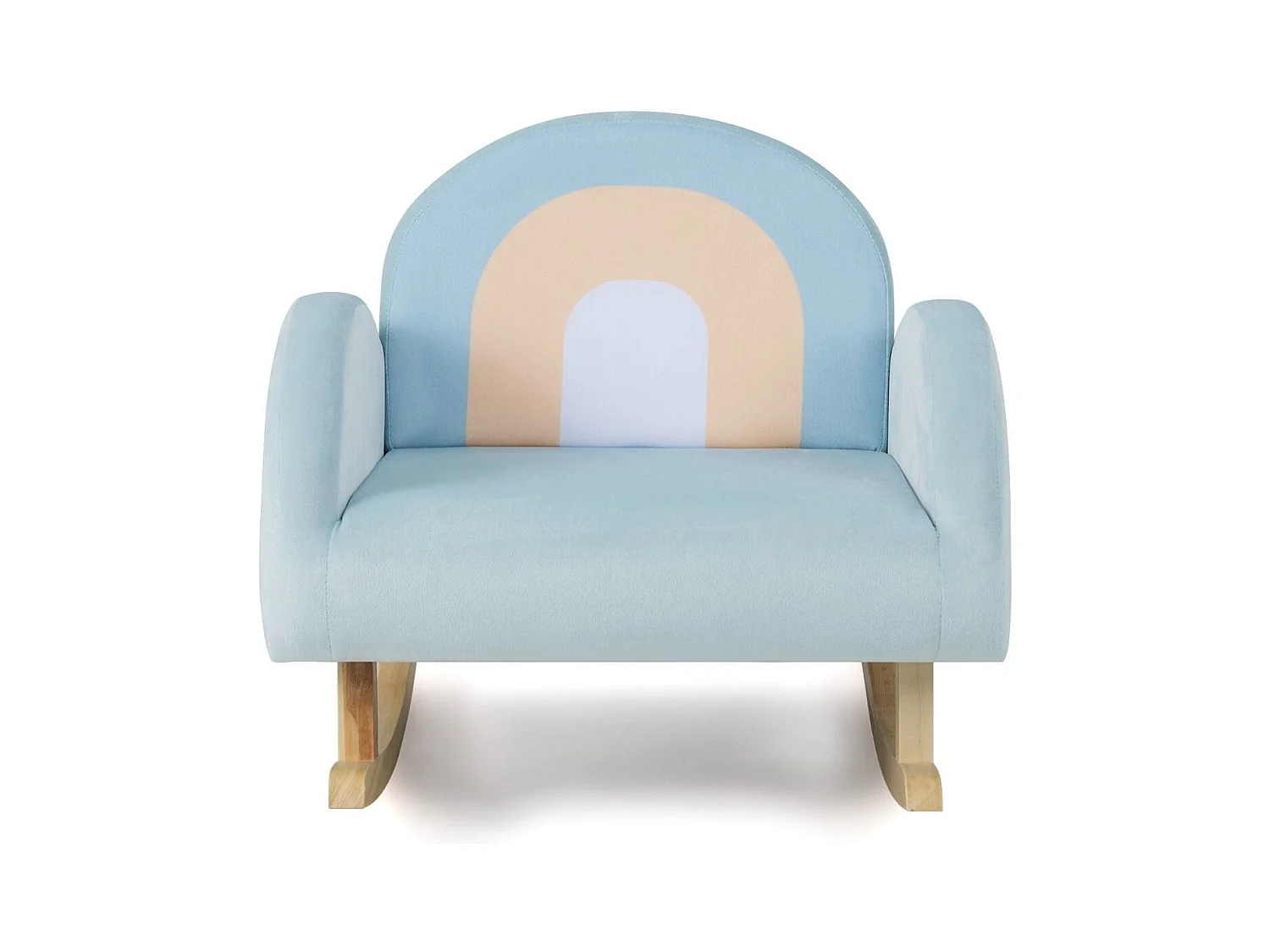 Fauteuil à Bascule Enfants en Peluche Charge 50kg Jolis Cadeaux pour Garçon Fille de 3-5 ans Bleu