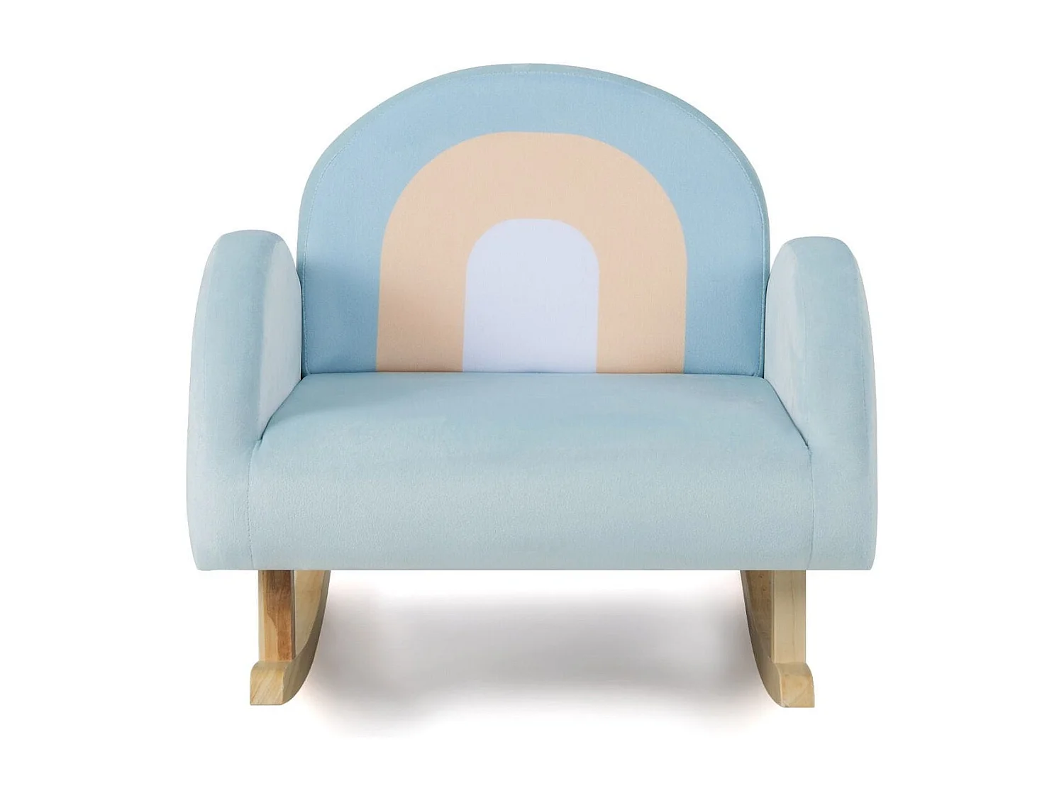 Kleinkinder Schaukelstuhl Kinder Polster-Rocker mit massivem Gummibaumrahmen 50 x 46 x 45 cm Blau