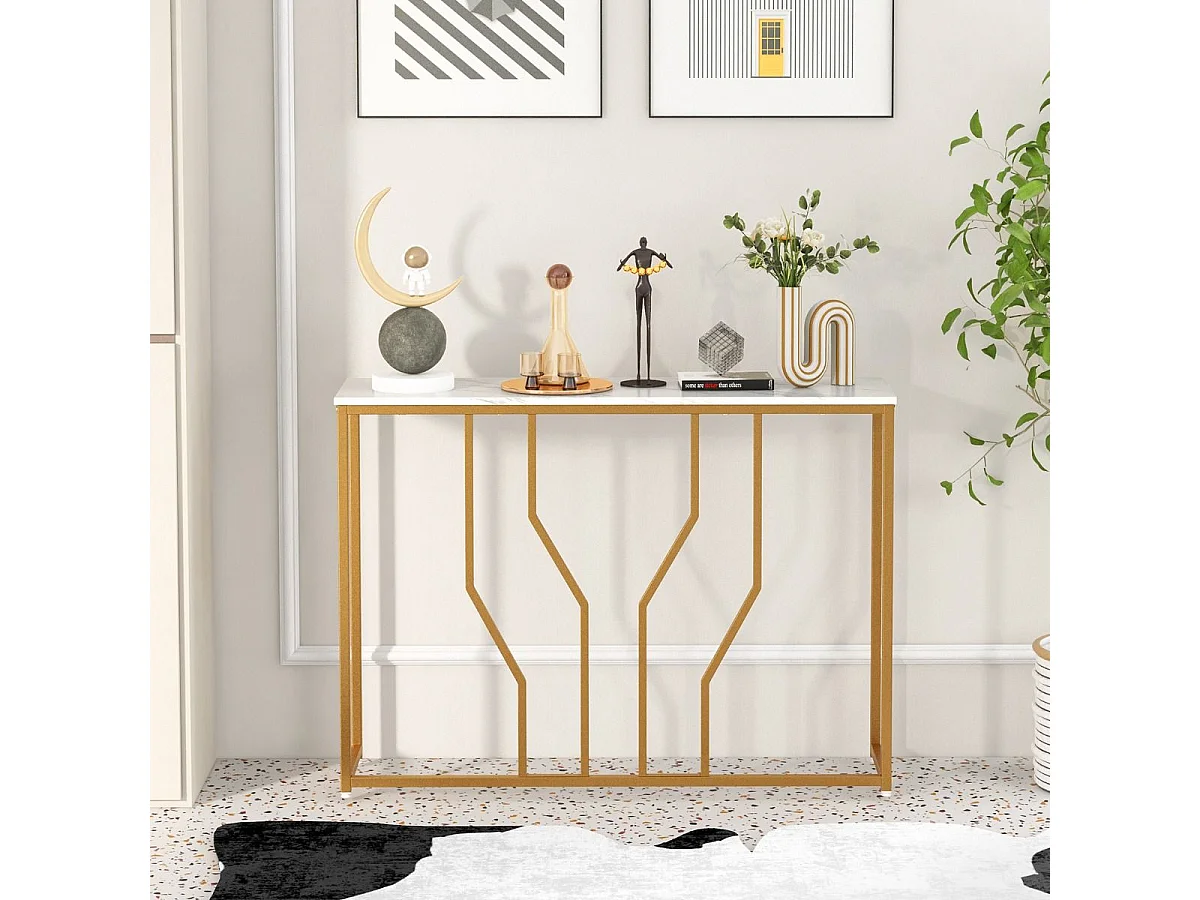 Smal konsol med hvid bordplade Sidebord