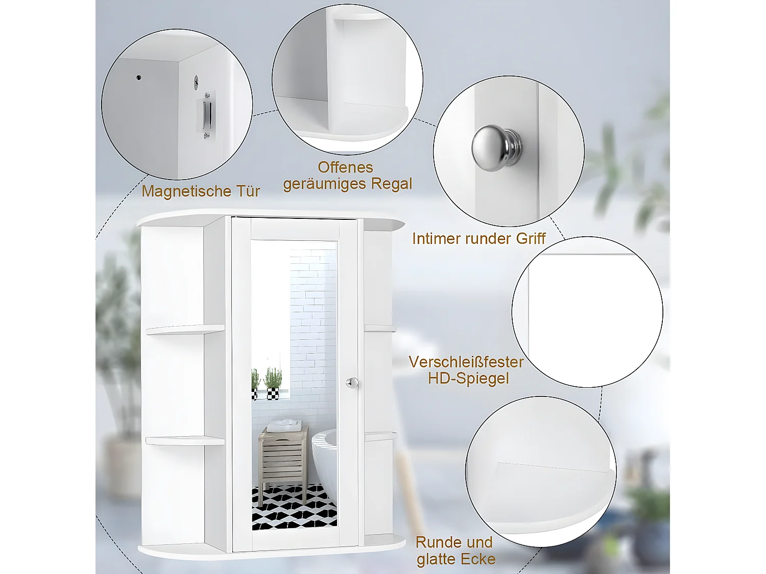 Badschrank mit Spiegel Spiegelschrank