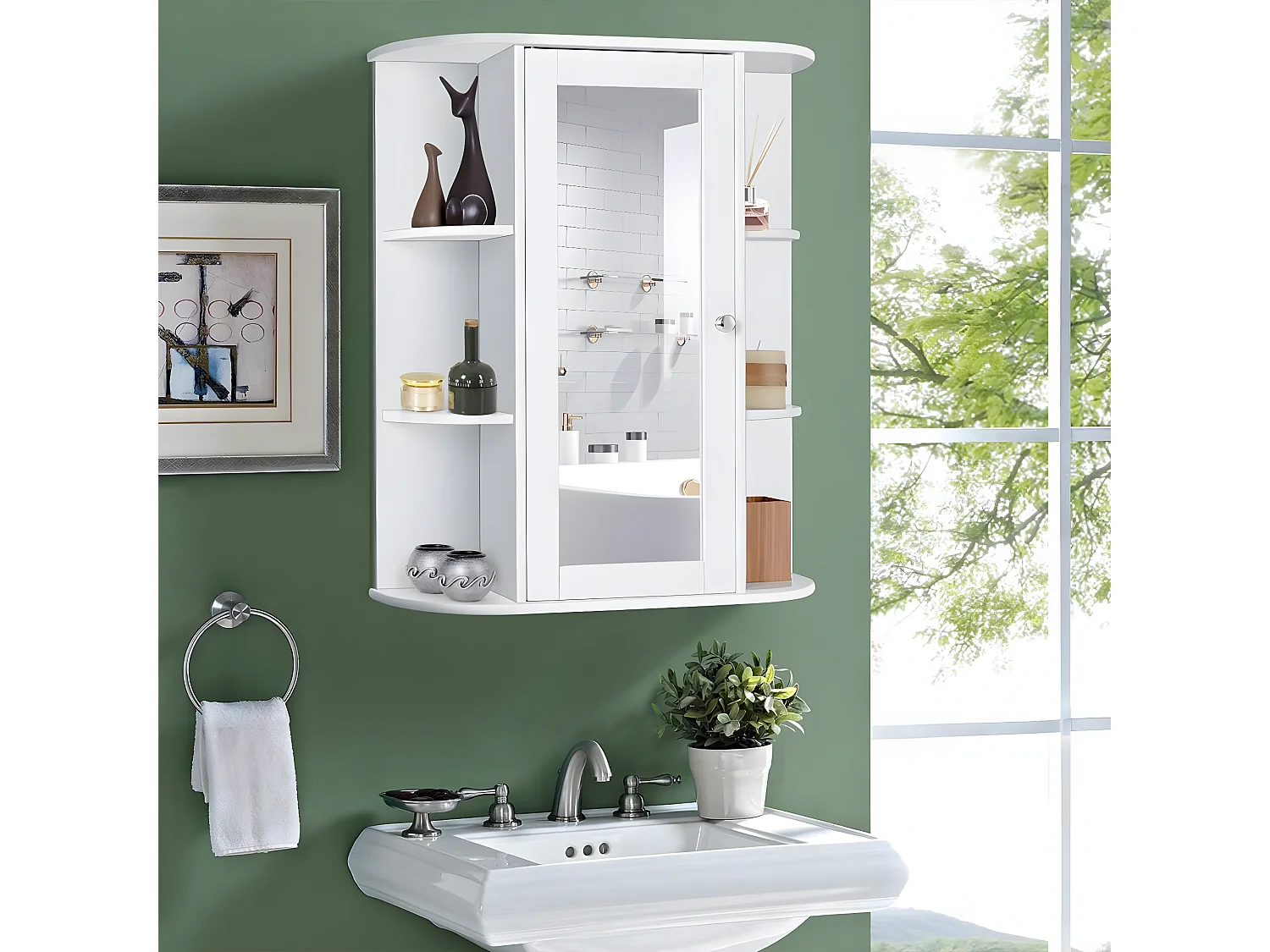 Badschrank mit Spiegel Spiegelschrank