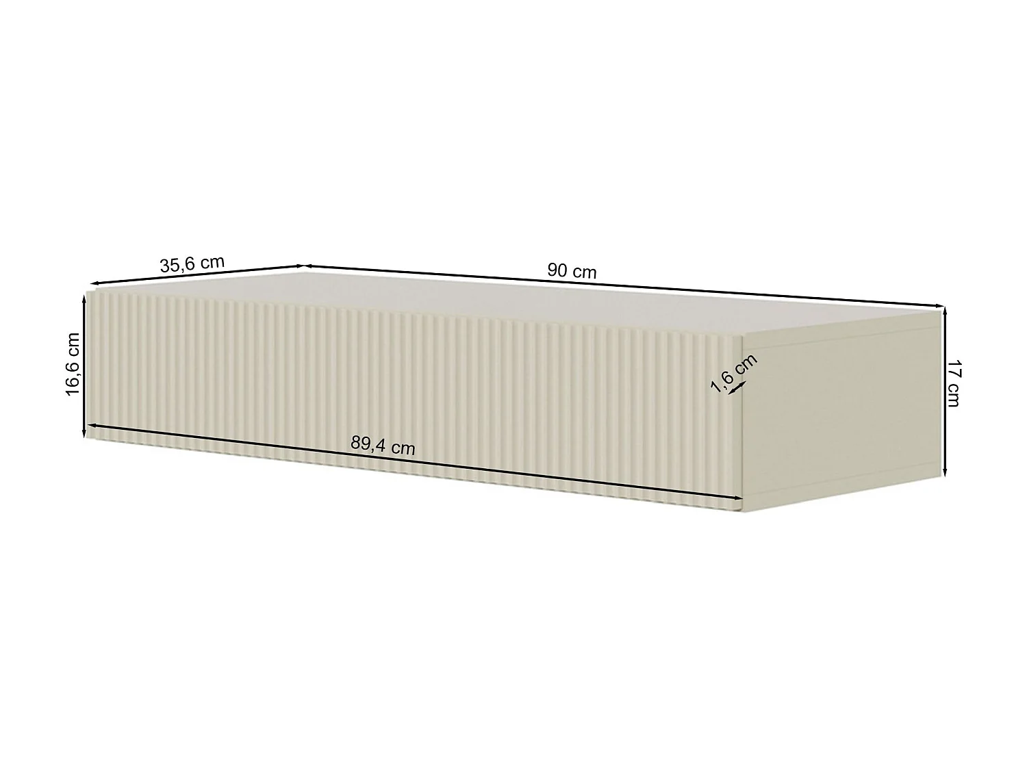 Table console 1 tiroir - 90 cm - suspendu - blanc - VELDIO