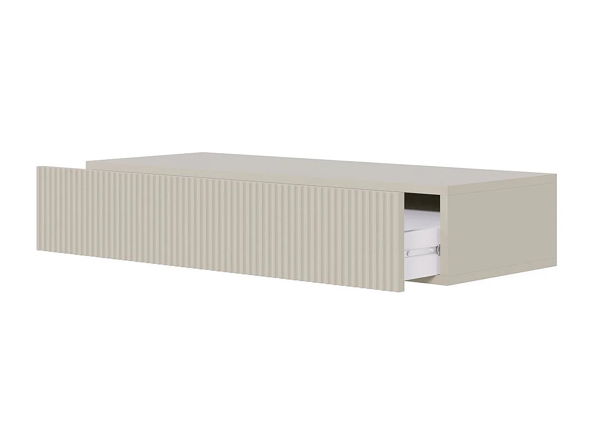 Table console avec tiroir - 90 cm - suspendu - grėge - VELDIO