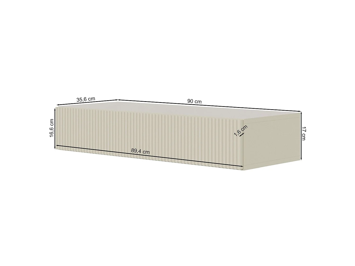 Hängekonsole mit Schublade - Greige - 90 cm - VELDIO